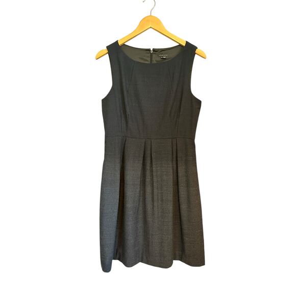 Theory Blainey Wool Fitted Pleated Sleeveless Charcoal Gray Ombre Dress Size 10 - Picture 1 of 7